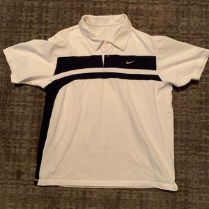 Vintage nike white polo with blue stripes
